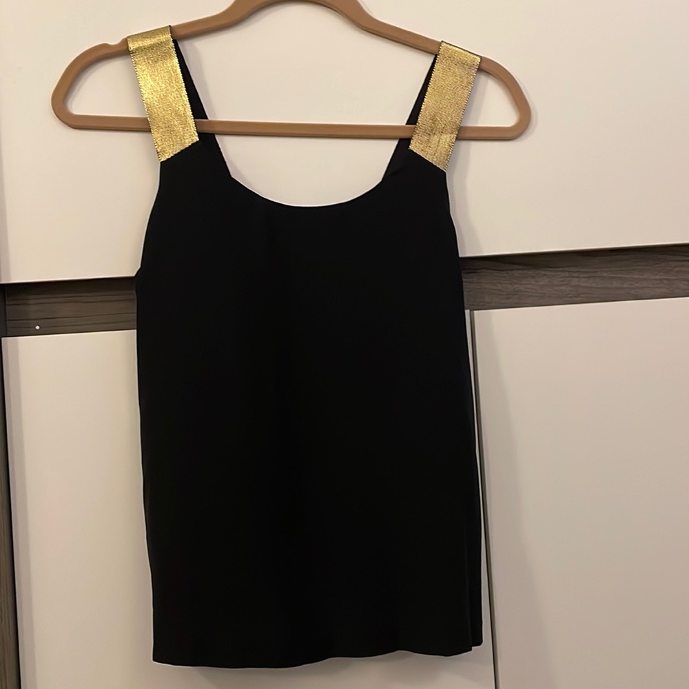 Sandro blouse with gold straps